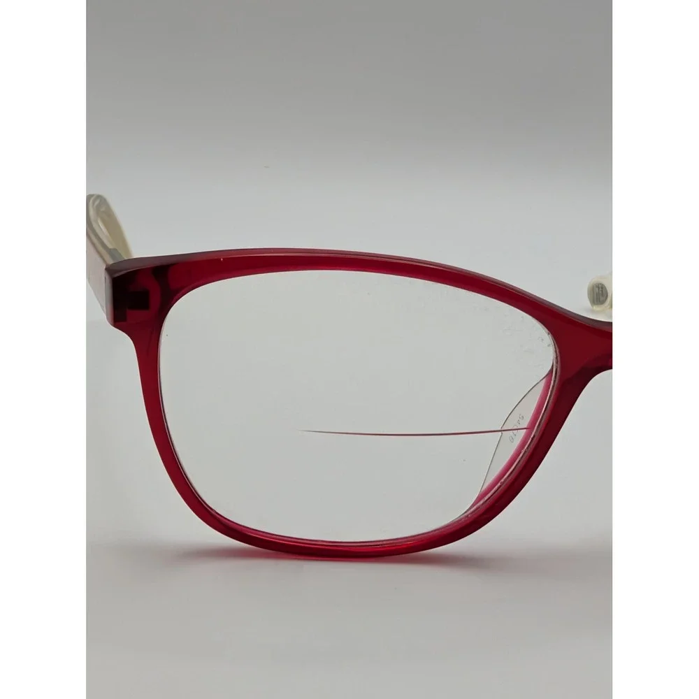 Carolina Herrera VHE676K Eyeglass Frames Red Gold CH Logo 54mm Designer Eyewear